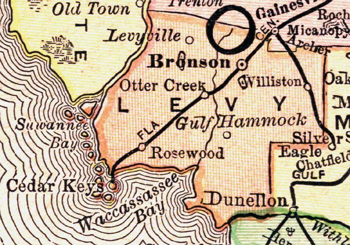 Map of Levy County, Florida, 1894