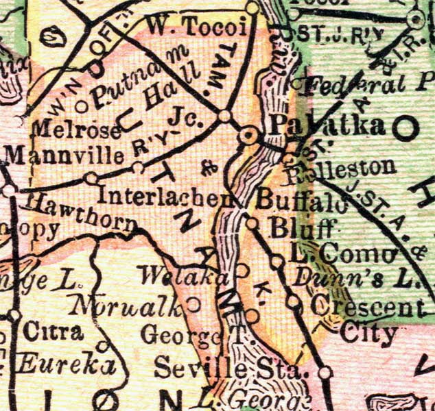 Map of Putnam County, Florida, 1894