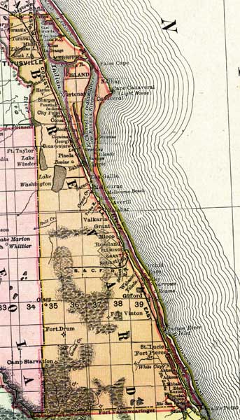 Map of Brevard County, Florida, 1898