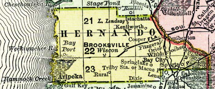 Map of Hernando County, Florida, 1898