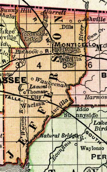 Map of Jefferson County, Florida, 1898