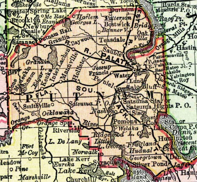 Map of Putnam County, Florida, 1898