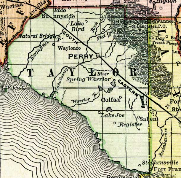 Map of Taylor County, Florida, 1898