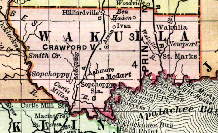 Map of Wakulla County, Florida, 1898