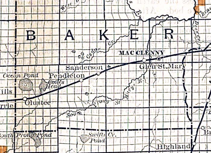 Map of Baker  County, Florida, 1888
