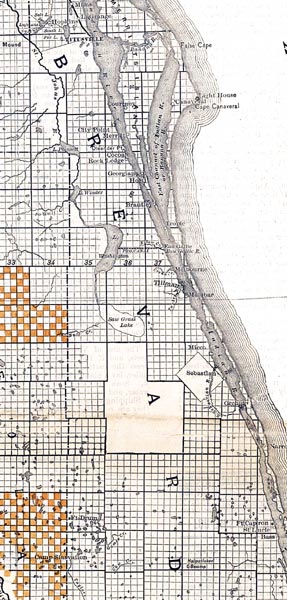 Map of Brevard County, Florida, 1888