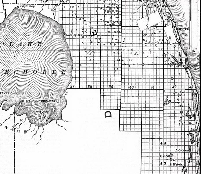 Map of Miami-Dade County, Florida, 1888