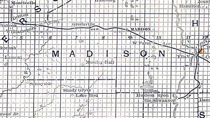 Map of Madison County, Florida, 1888