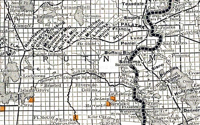 Map of Putnam County, Florida, 1888
