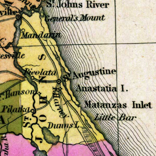 Map of St. Johns County, Florida, 1839