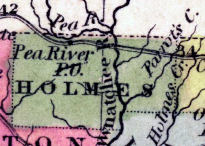 Map of Holmes County, Florida, 1850