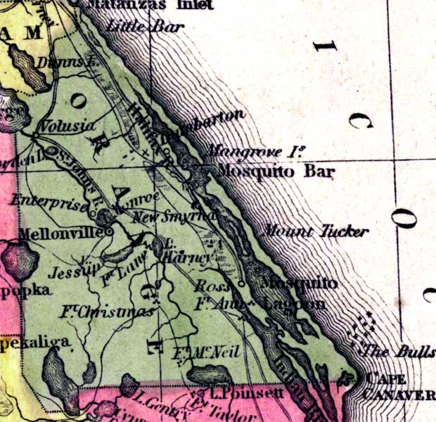 Map of Orange County, Florida, 1850