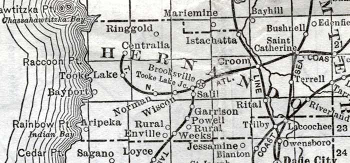 Map of Hernando County, Florida, 1920