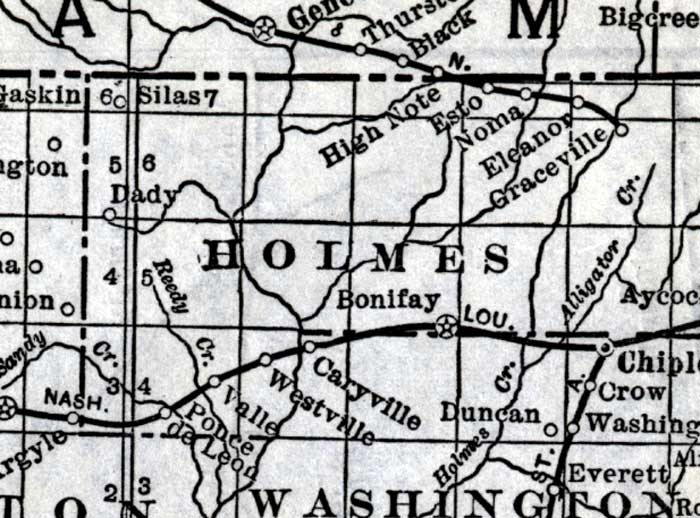 Map of Holmes County, Florida, 1920