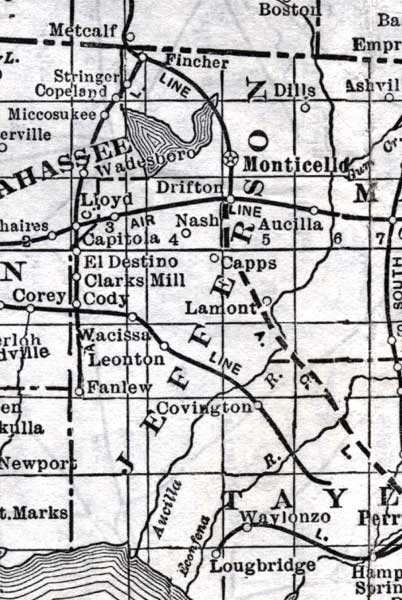 Map of Jefferson County, Florida, 1920