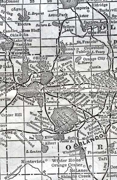 Map of Lake County, Florida, 1920
