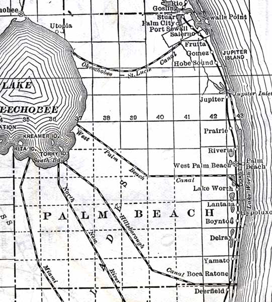 Map of Palm Beach County, Florida, 1920