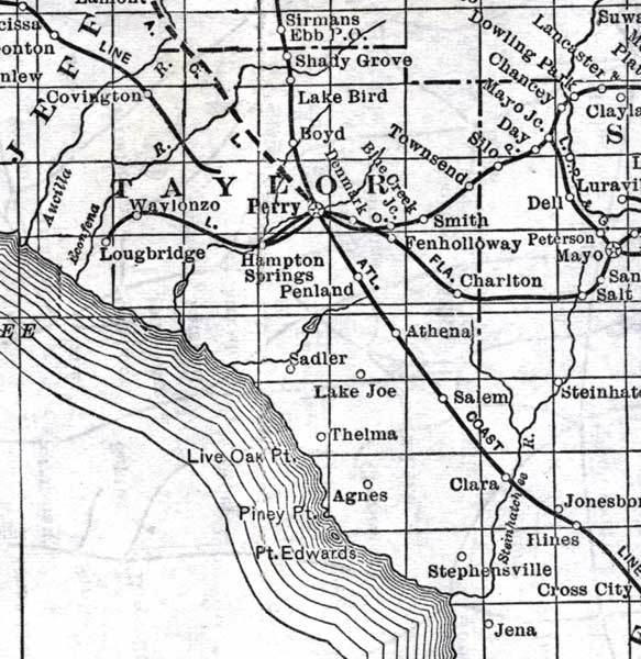 Map of Taylor County, Florida, 1920