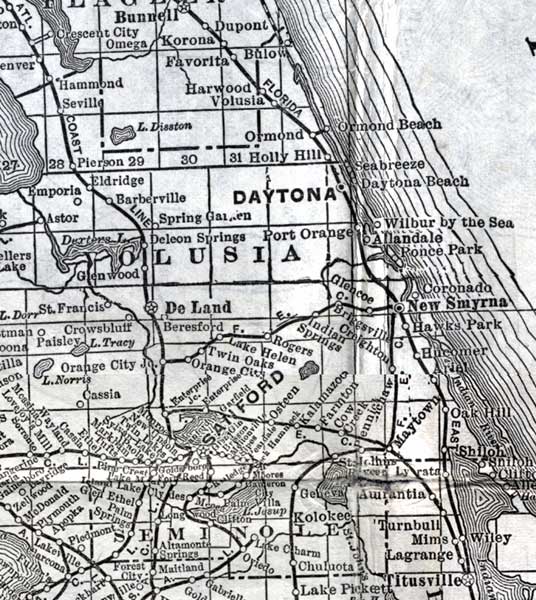 Map of Volusia County, Florida, 1920