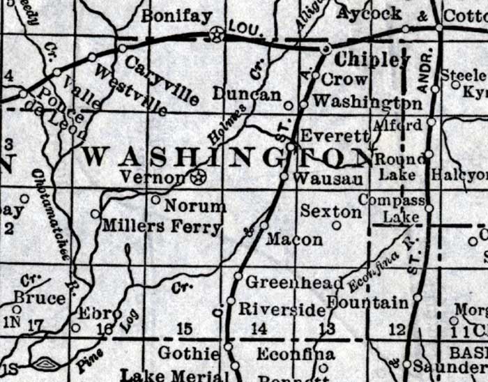 Map of Washington County, Florida, 1920