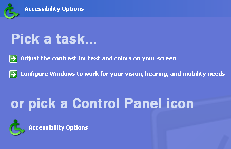 Entering Accessibility option