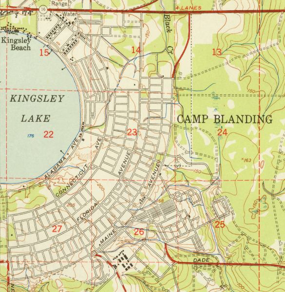Map of Camp Blanding, Florida
