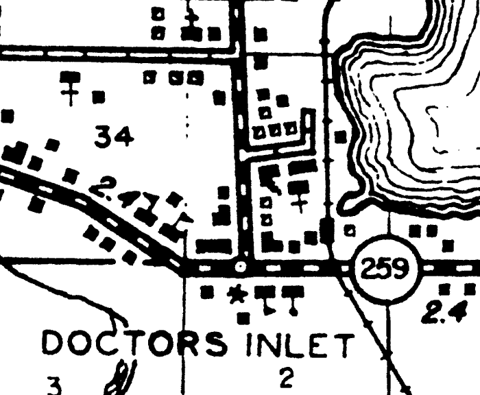 Map of Doctors Inlet, Florida
