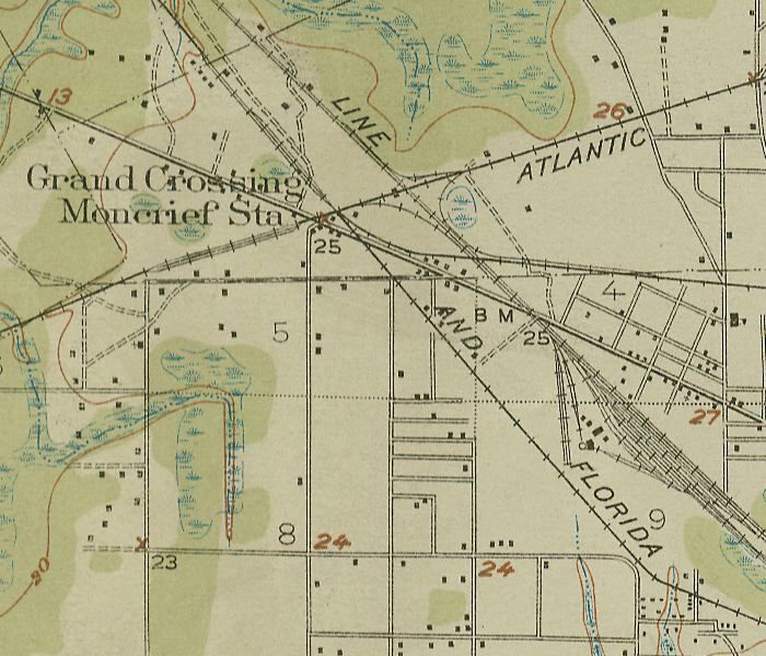 Map of Grand Crossing Moncrief Sta, Florida