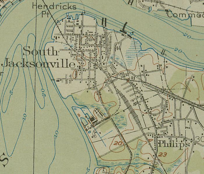 Map of South Jacksonville & Philips, Florida