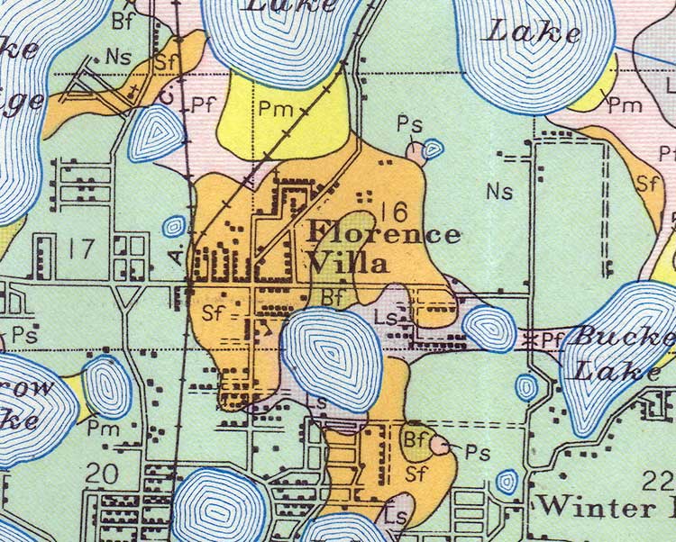 Map of Florence Villa, Florida