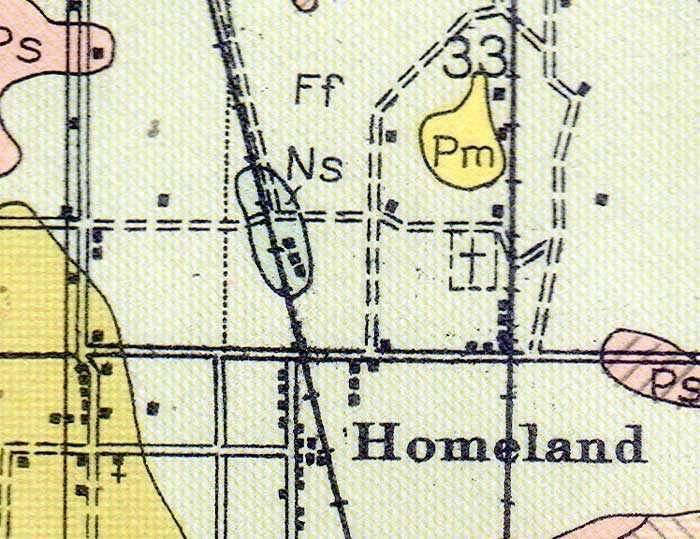 Map of Homeland, Florida