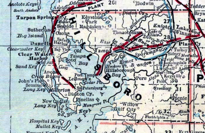 Map of Hillsborough County, Florida, 1882 - History & Genealogy Records of Hillsborough  County - Digital Collections