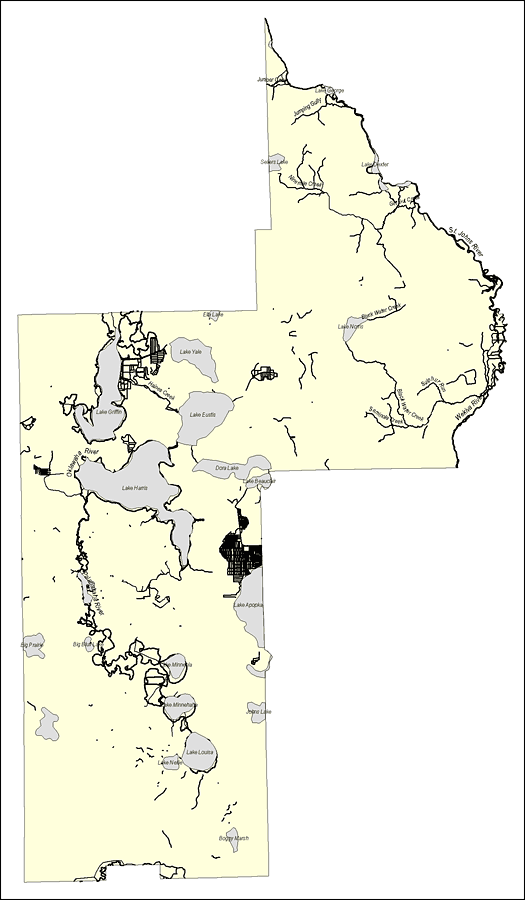 Florida Waterways: Lake County Outline