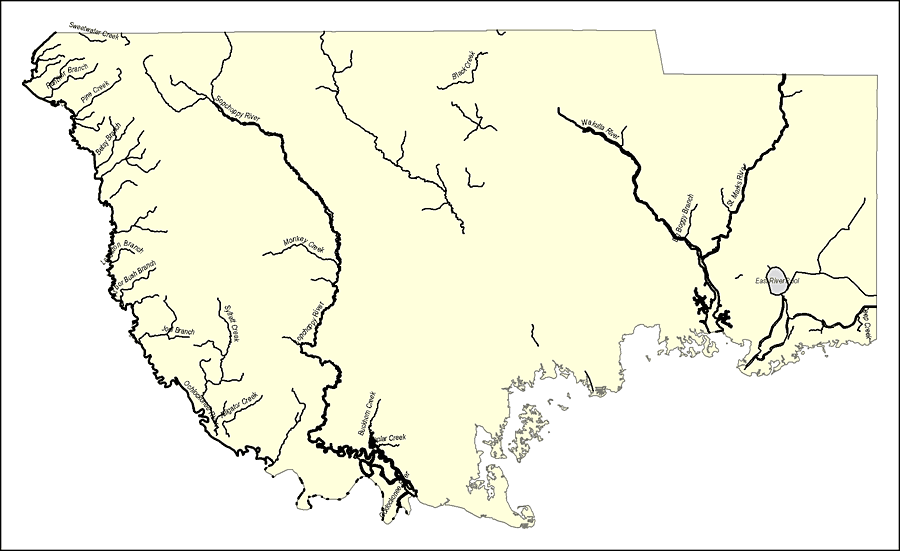 Florida Waterways: Wakulla County Outline