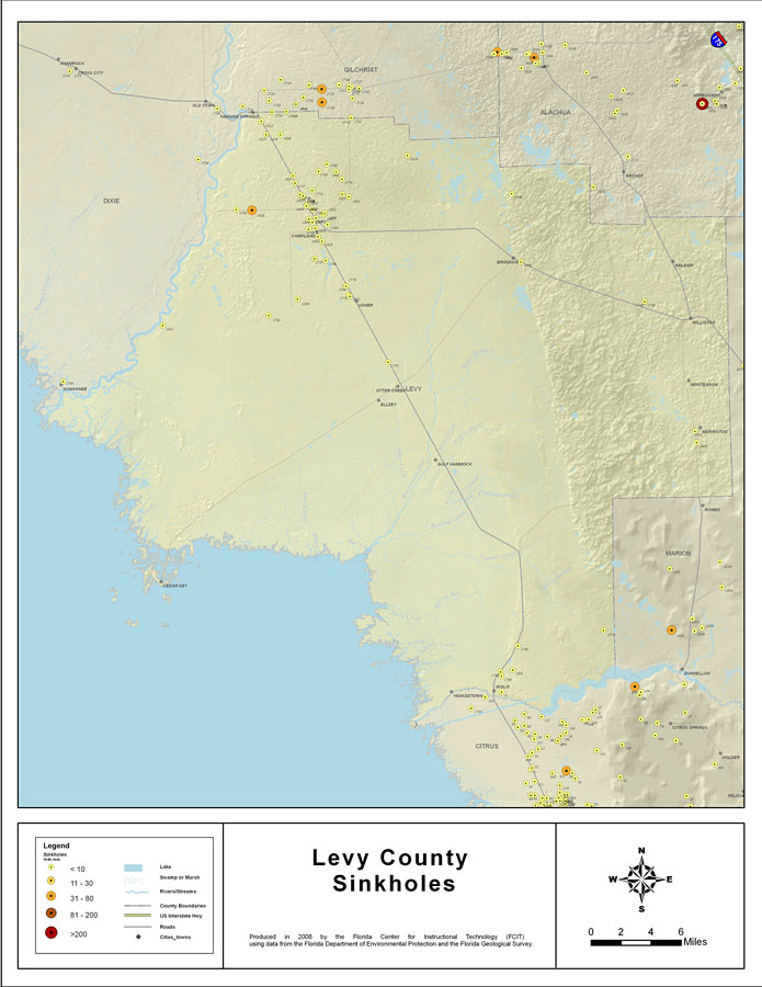 Sinkholes of Levy County, Florida 