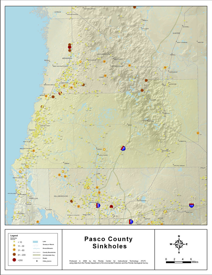 land o lakes florida sinkhole map Sinkholes Of Pasco County Florida 2008 land o lakes florida sinkhole map