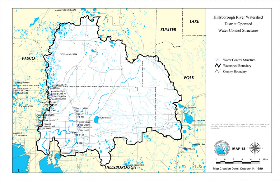 Hillsborough River Watershed District Operated Water Control Structures- Map 18
