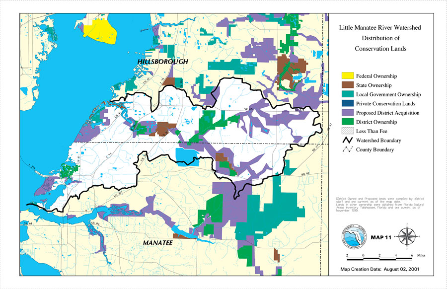 Little Manatee River Watershed Distribution of Conservation Lands- Map 11