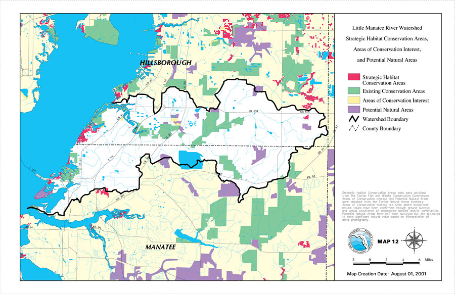 Little Manatee River Watershed Strategic Habitat Conservation Areas, Areas of Conservation Interest, and Potential Natural Areas- Map 12