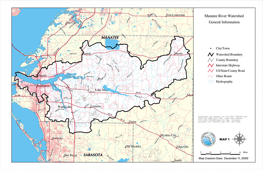 Manatee River Watershed General Information- Map 1