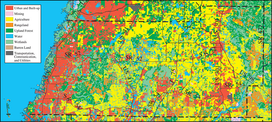 Withlacoochee River Watershed Distribution of 1995 Land Use/Cover- Pasco County