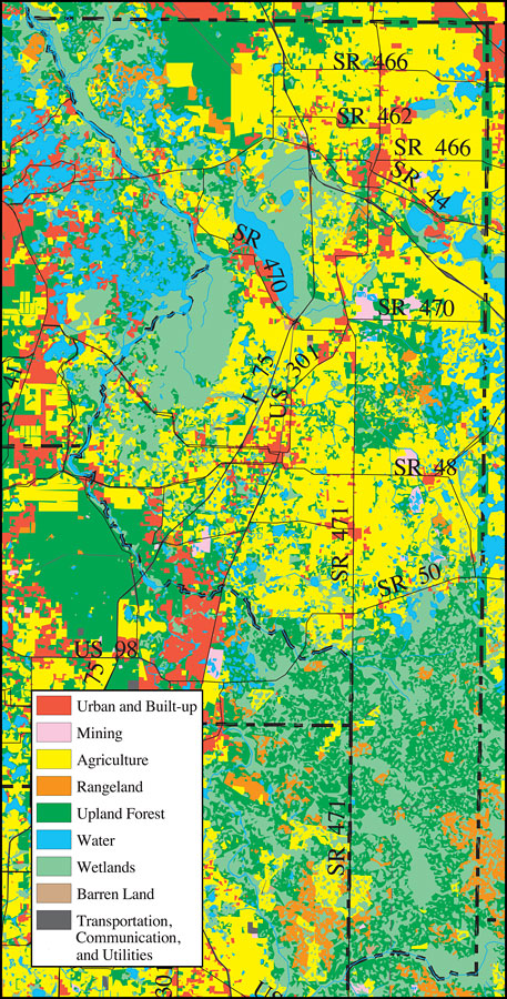 Withlacoochee River Watershed Distribution of 1995 Land Use/Cover- Sumter County