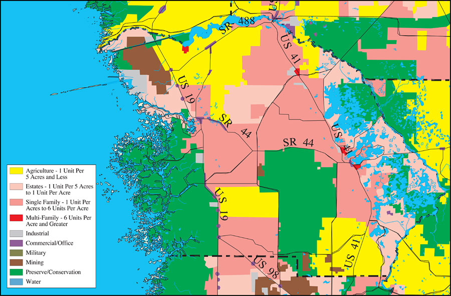 Withlacoochee River Watershed Distribution of Generalized Future Land Use, Ca. 2010- Citrus County