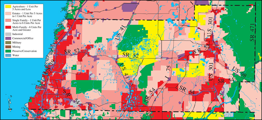Withlacoochee River Watershed Distribution of Generalized Future Land Use, Ca. 2010- Pasco County