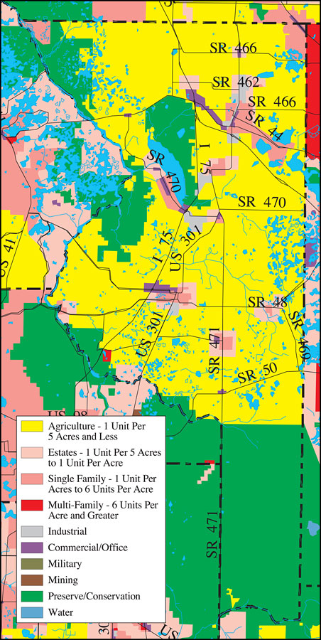 Withlacoochee River Watershed Distribution of Generalized Future Land Use, Ca. 2010- Sumter County