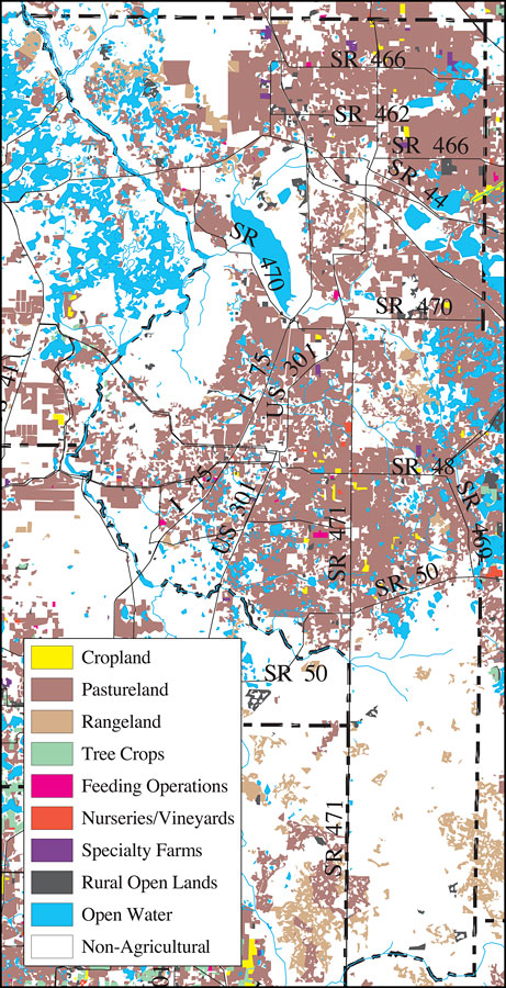 Withlacoochee River Watershed Distribution of 1995 Agricultural Land Use/Cover- Sumter County