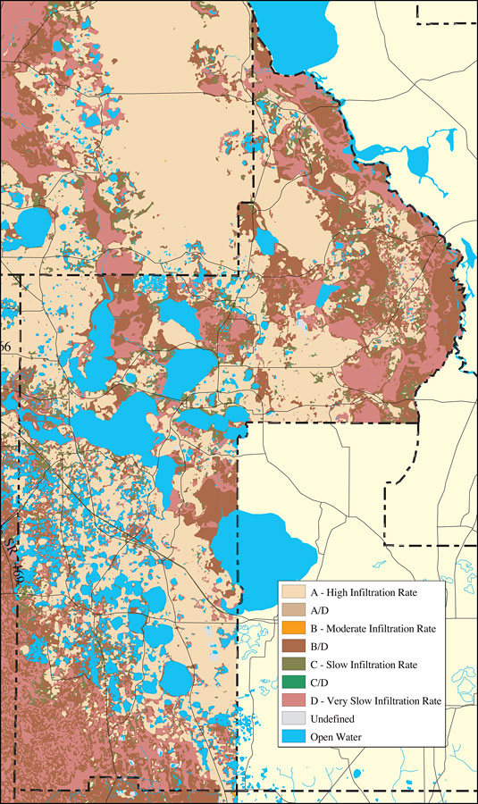 Withlacoochee River Watershed Distribution of Soil Hydrologic Groups- Lake County