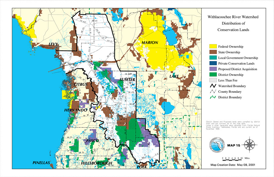 Withlacoochee River Watershed Distribution of Conservation Lands