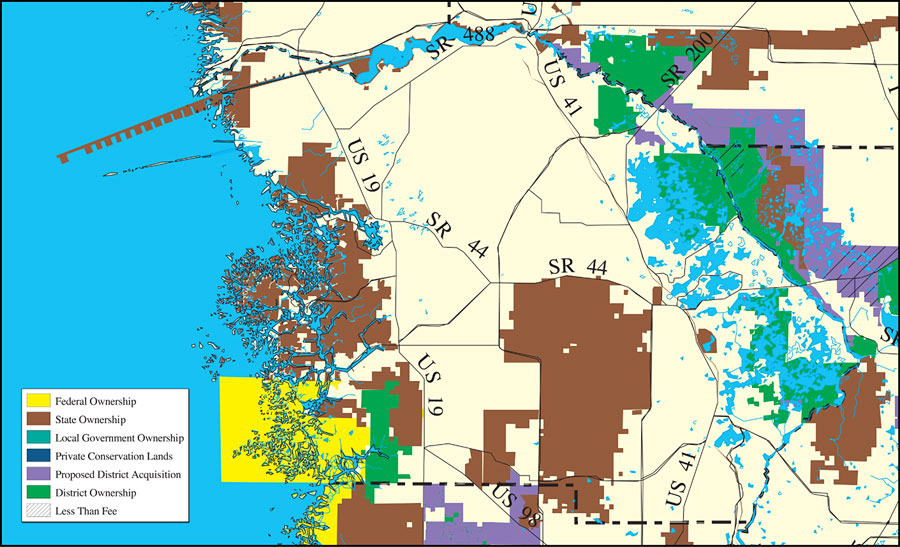 Withlacoochee River Watershed Distribution of Conservation Lands- Citrus County