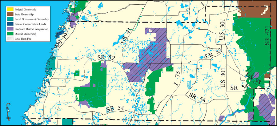 Withlacoochee River Watershed Distribution of Conservation Lands- Pasco County